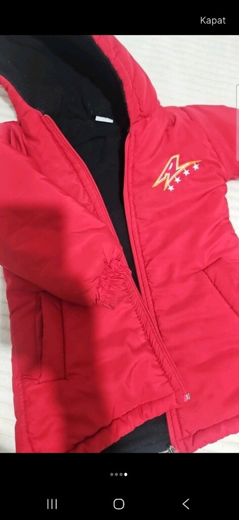 Kırmızı çocuk günlük mont - 3
