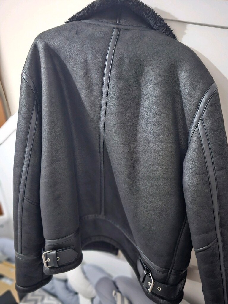 Zara Double-Faced Kürklü Biker Deri Mont - 5