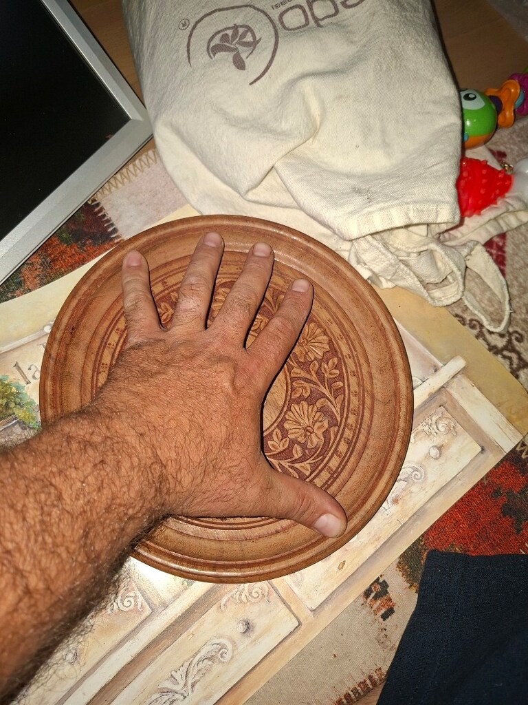 vintage prinç kakmalı ahsap tabak - 3