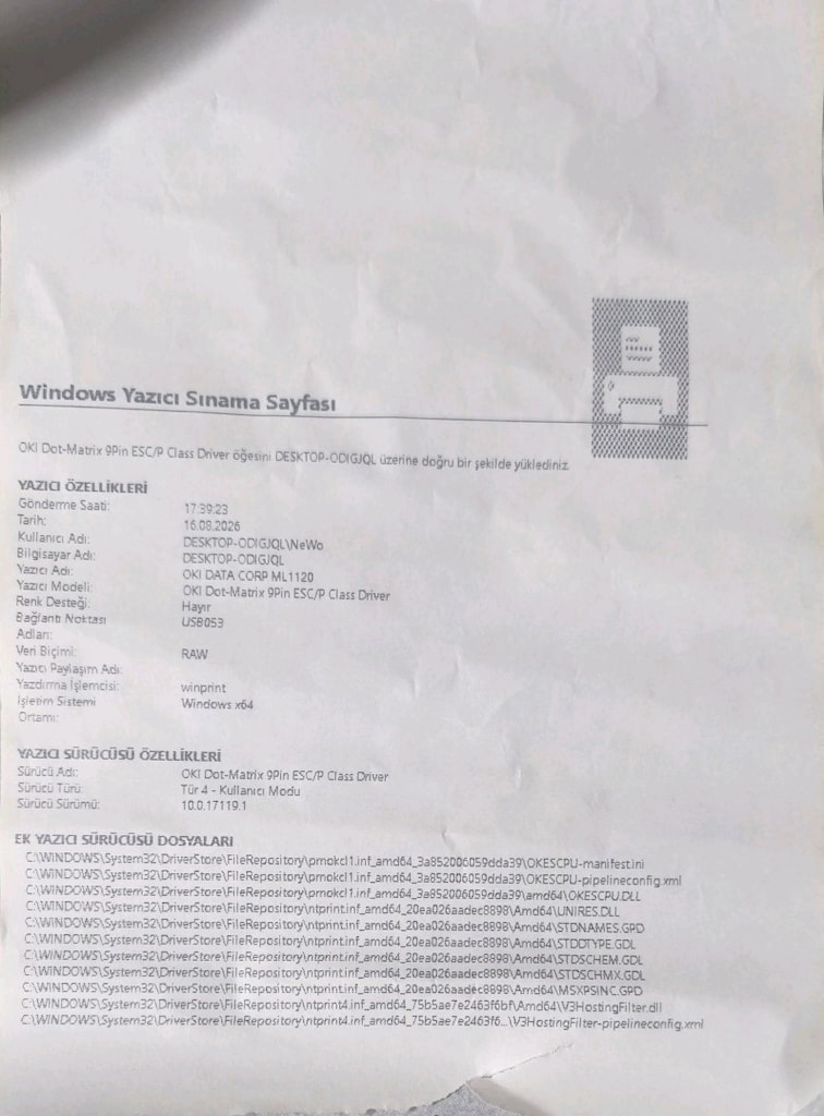 OKI ML1120 Eco Nokta Vuruşlu Yazıcı - 4