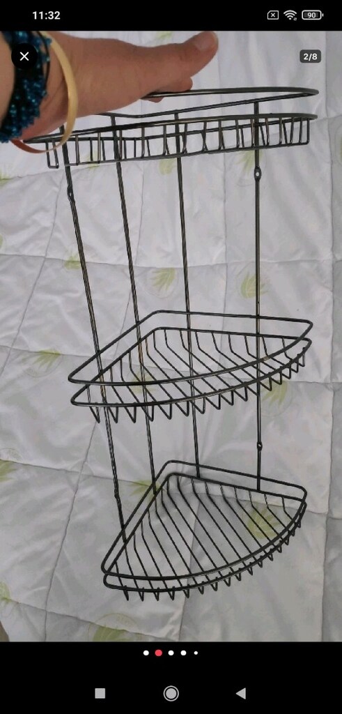 Üç katlı metal köşe rafı - 2