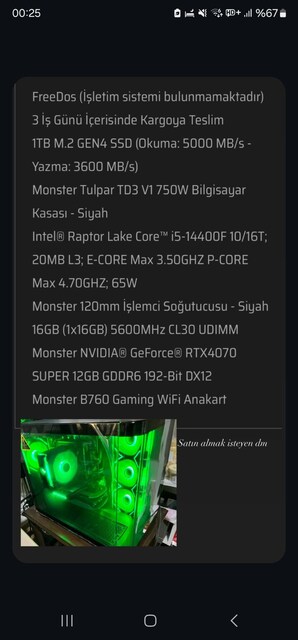 Monster Tulpar TD3 V1 750W Bilgisayar