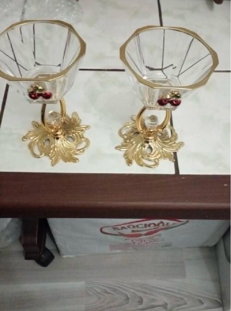 Metal ayaklı gold detaylı çerezlik, dondurmalık, şekerlik kase - 2