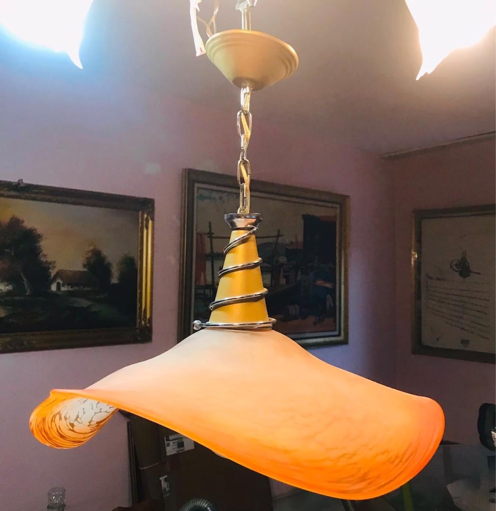 Cam Klasik Sarkıt Tekli AVİZE (Luna Lighting) - 2
