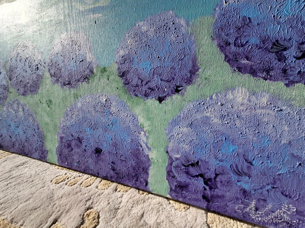 Lila ufkun şarkısı Tuval üzerine akrilik boya 50 x 70 cm - 2