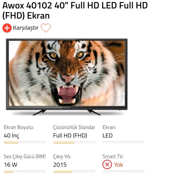 Awox 40102 40" (102 Ekran) Full HD LED TV – Kumandalı – TELEVİZYON