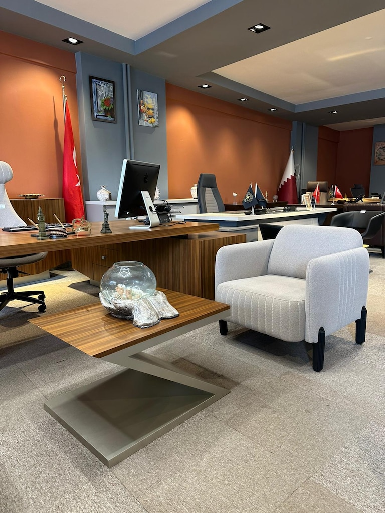 KLAS OFİS ÜSKÜDAR DOVI 300x105 MASİF AHŞAP KAPLAMA MAKAM TAKIMI - 5