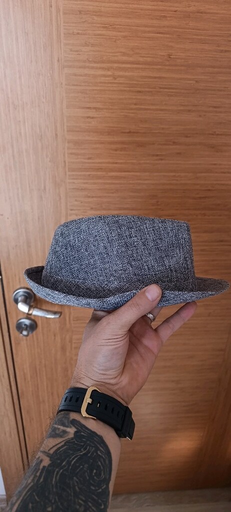 NAP %100 Keten Gri Fedora / Hasır Şapka - Yazlık Şık Erkek Şapkası - 2