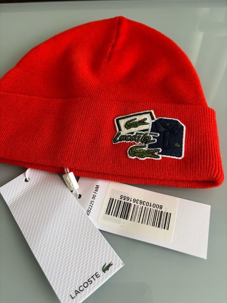 Orijinal lacoste bere unisex kırmızı renk sıfır etiketli - 4