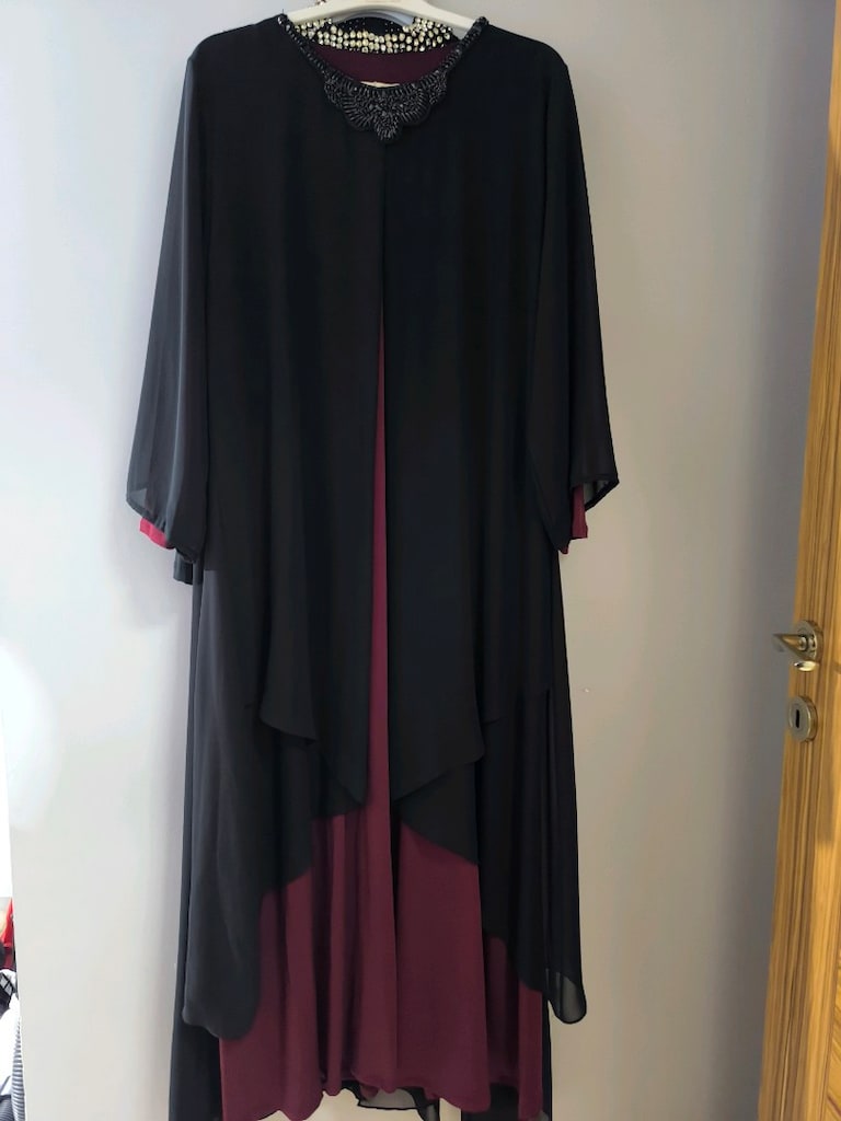 siyah bordo abiye - 2