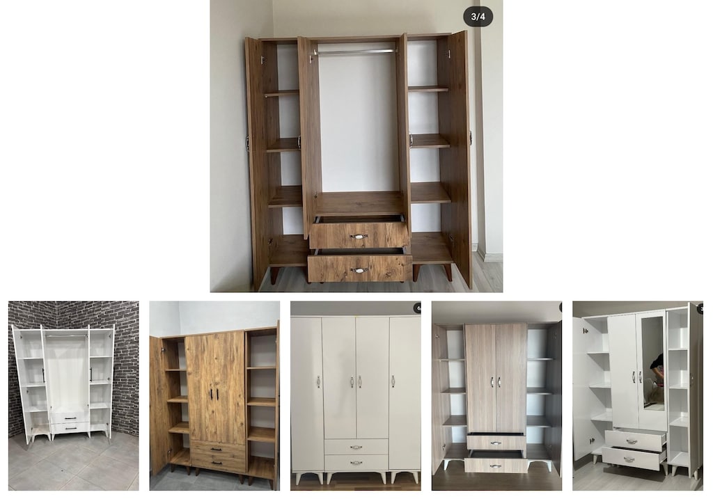 4 kapaklı elbise dolabı ksdfmdpzbm - 6