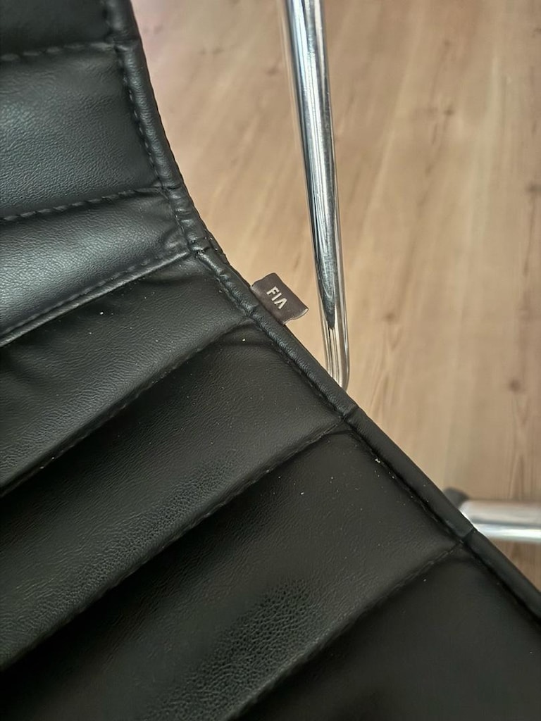 2 Adet Siyah Deri Görünümlü Metal Ayaklı Ofis Koltuğu - 3