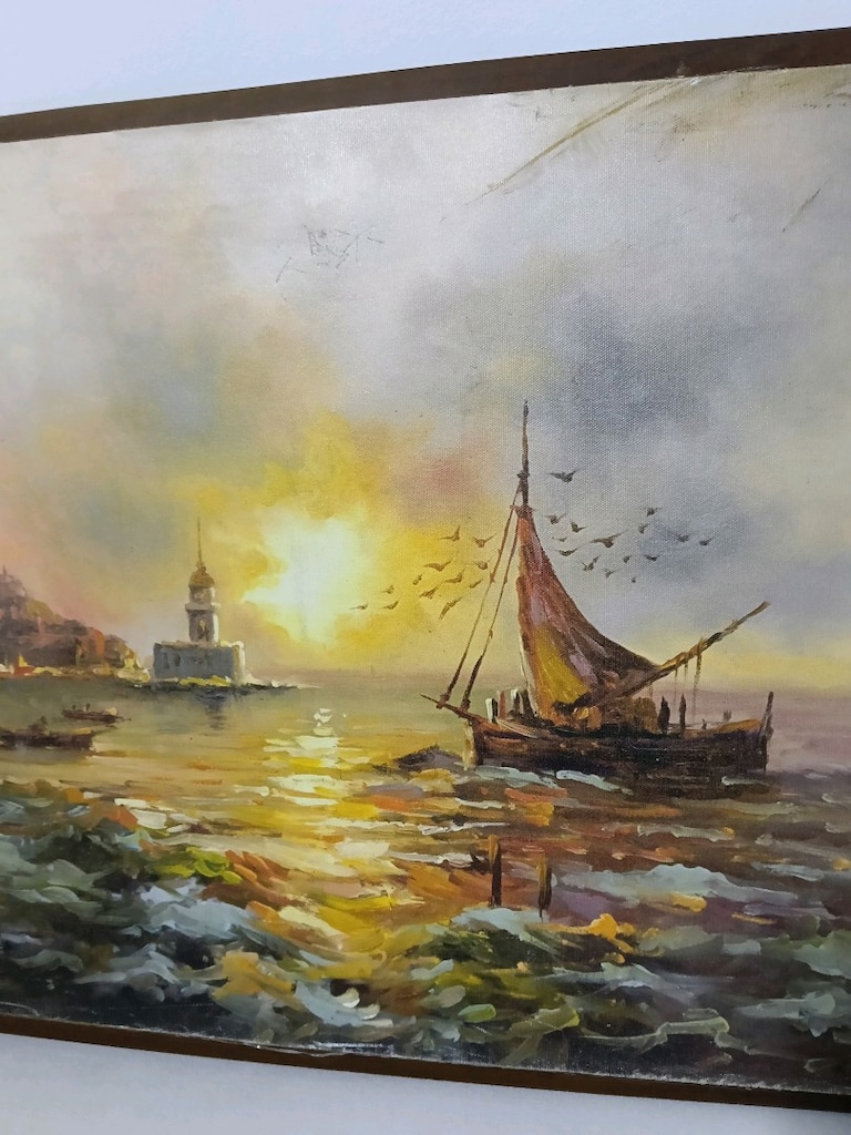 Yağlıboya İstanbul Manzarası Tablo - 14
