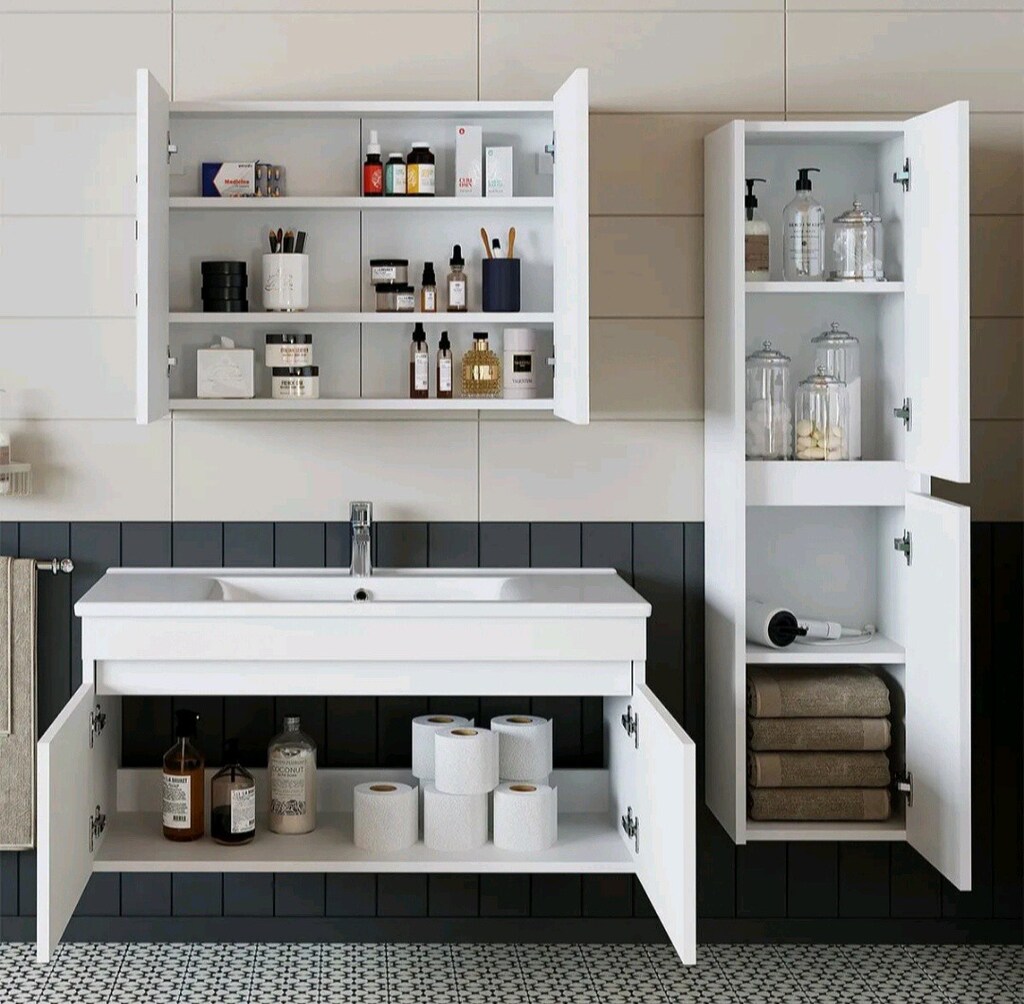 Hilton banyo dolabı 100 cm MDF - 5