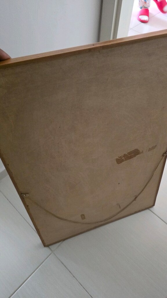 Vintage Ahşap çerçeve ve ahşap üstü sıvama tablo 52x72cm - 7