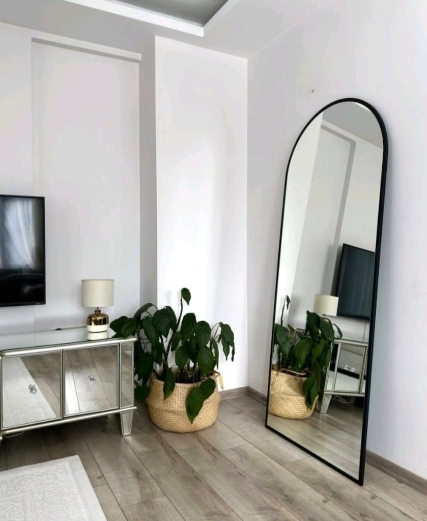 180x80 cm Siyah Ayaklı Boy Aynası - Şişecam Flotal Gerçek Ayna - 3