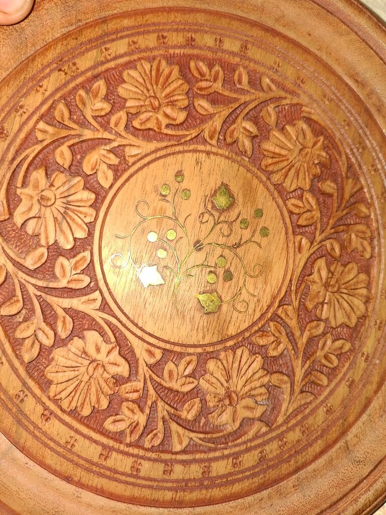vintage prinç kakmalı ahsap tabak - 5