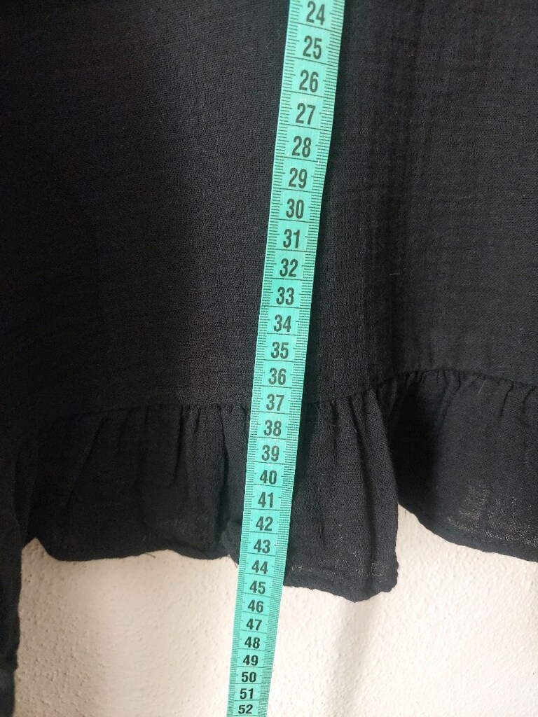 Müslin kumaş etek ucu fırfırlı Crop bluz - 11