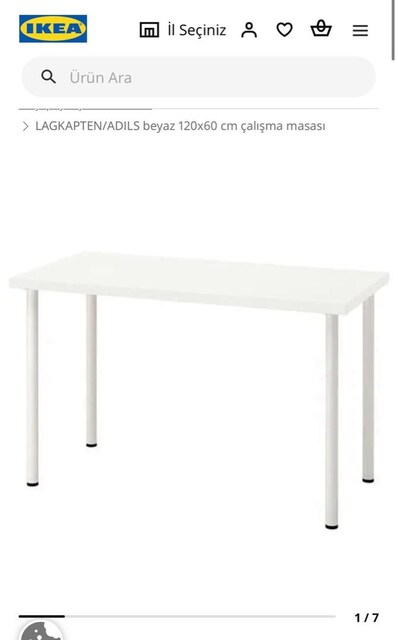 IKEA LAGKAPTEN / ADILS Beyaz Çalışma Masası