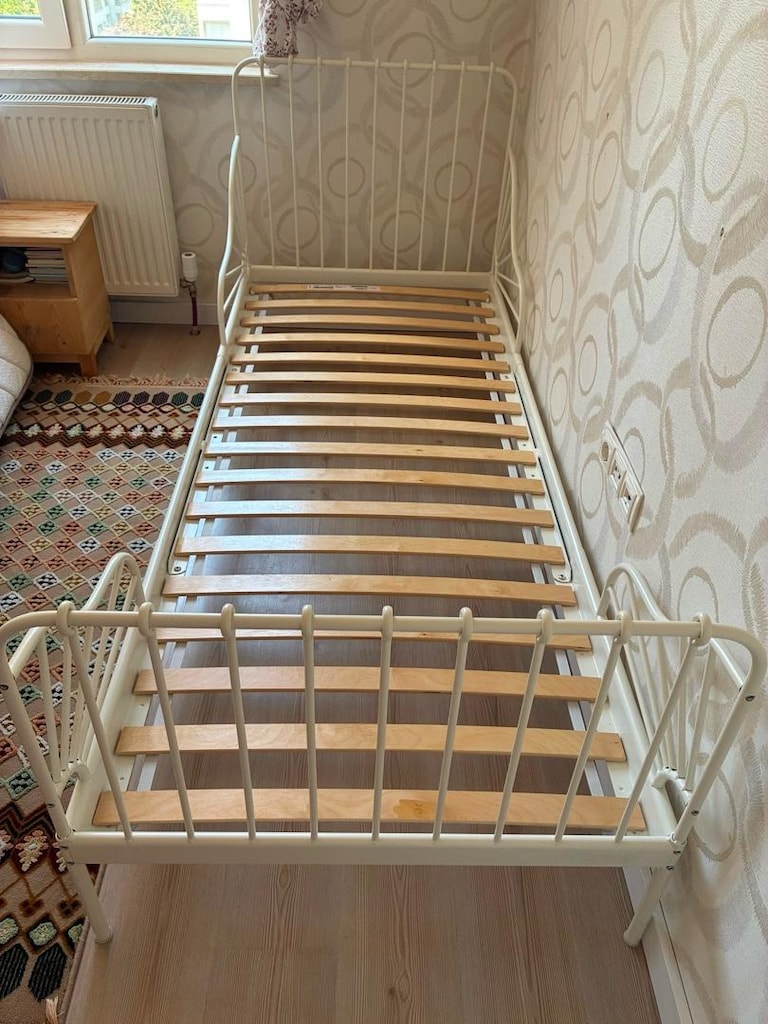 IKEA Minnen/Luröy 80x200 cm Uzayabilen, Beyaz, Çelik Çocuk Karyolası - 5