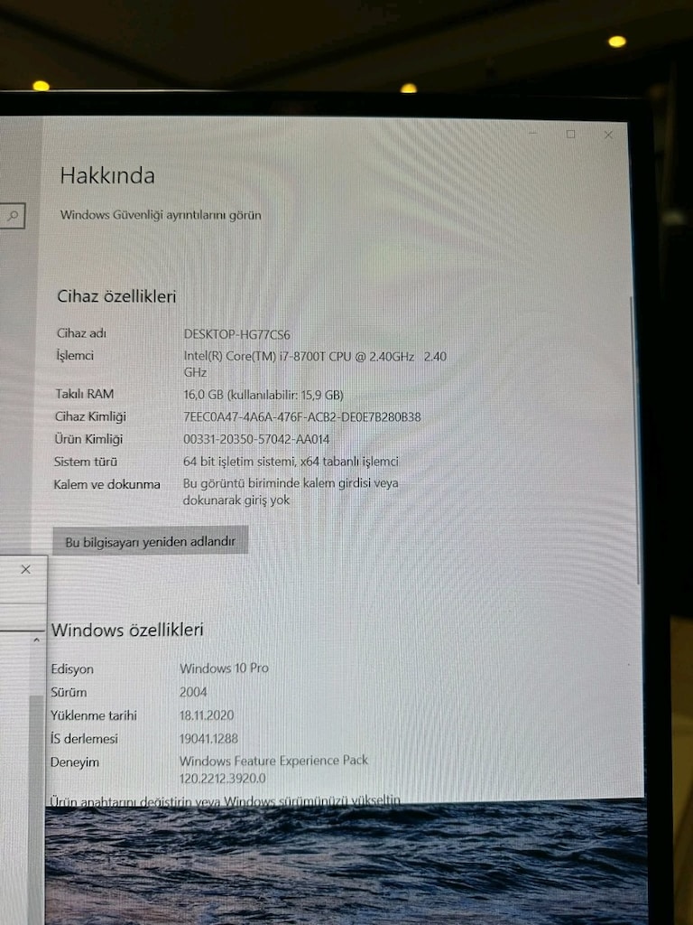HP All-in-one i7-8700t 16gb ram 512gb Ssd - 7