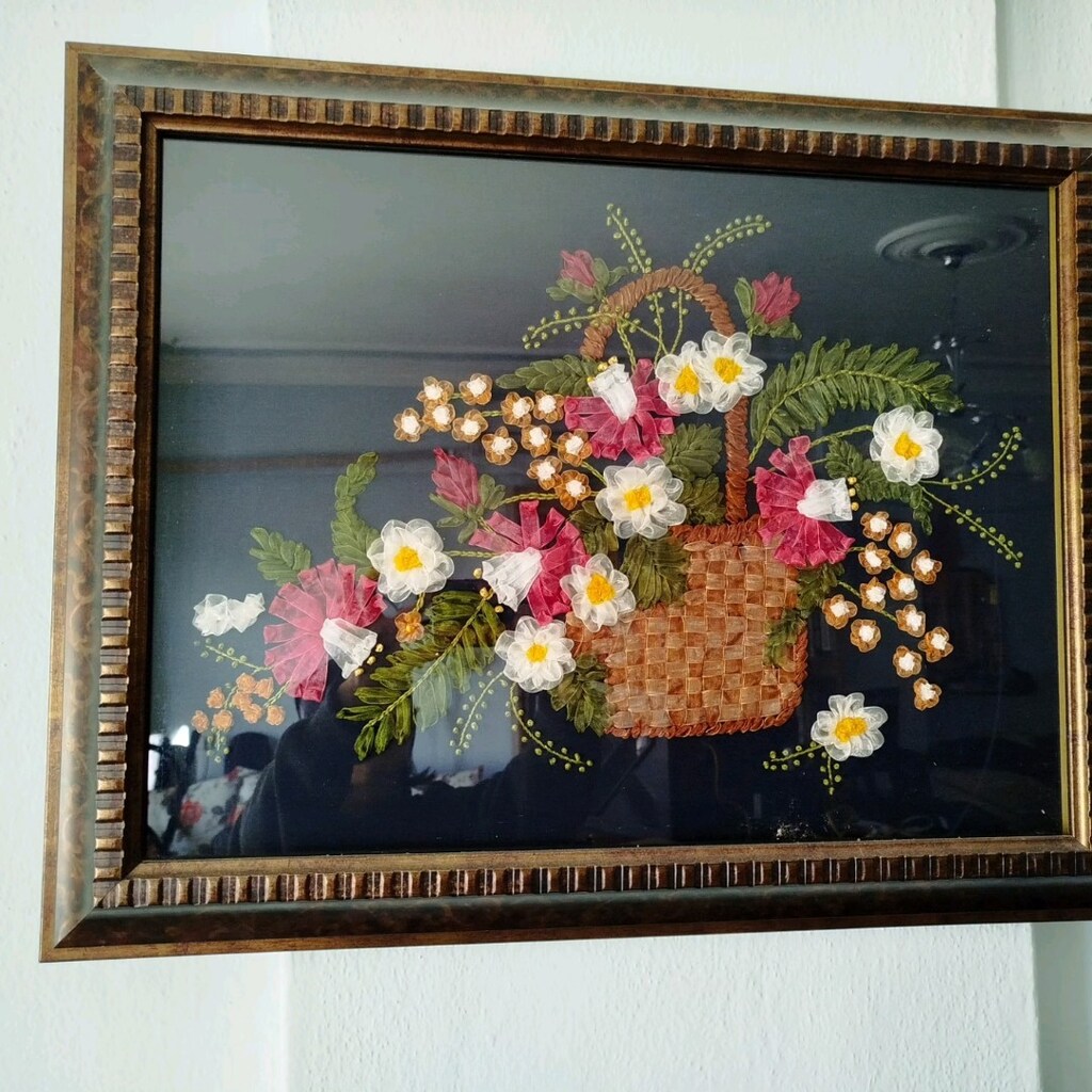 Vintage El yapımı tablo 52x66 cm - 11