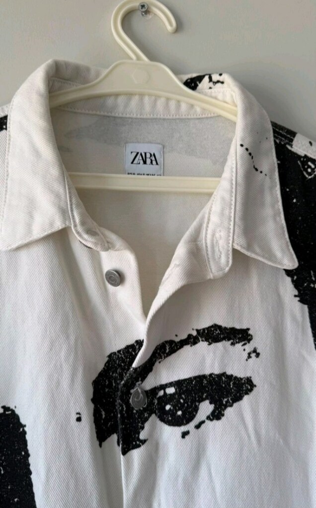 Gömlek – Zara, Siyah Beyaz Desenli, Oversize - 4