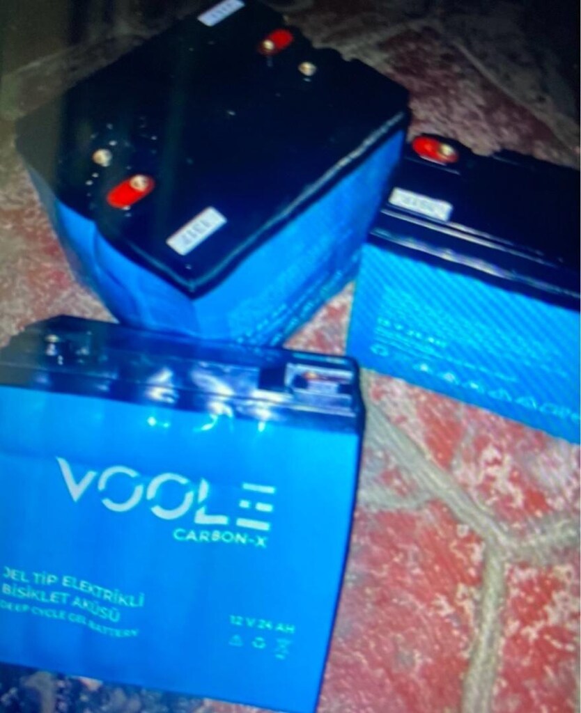 12v/24ah 4 adet voole akü elektrikli motorsiklet bisiklet akü - 2