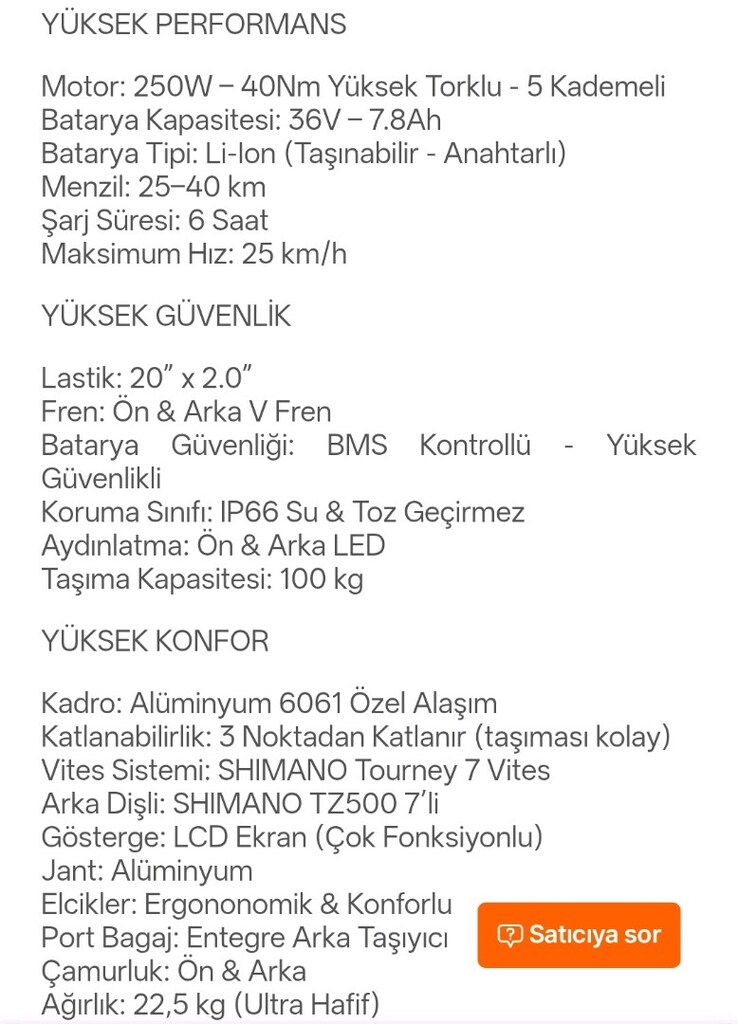 Ola EFL2 20 Elektrikli Bisiklet - 15