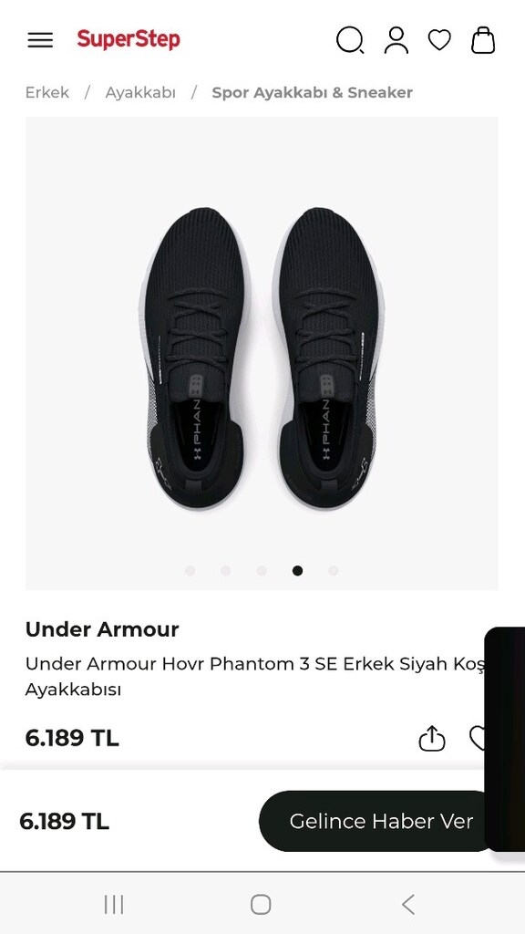 Under ArmourUnder Armour Hovr Phantom 3 SE Erkek Siyah Koş Ayakkabısı - 5