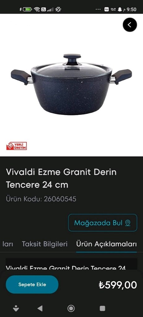 sıfır tencere granit 25 cm A101den aldım - 6