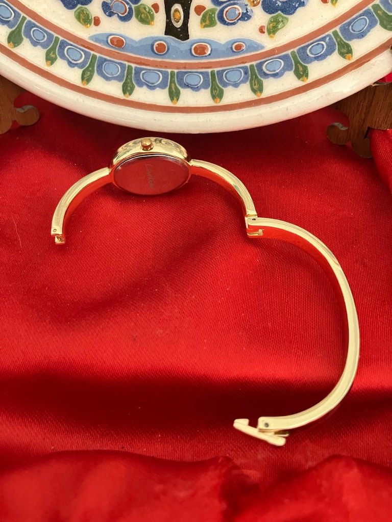 Cartier beyaz Kadranlı Gold Kelepçe Kadın Saat - 8