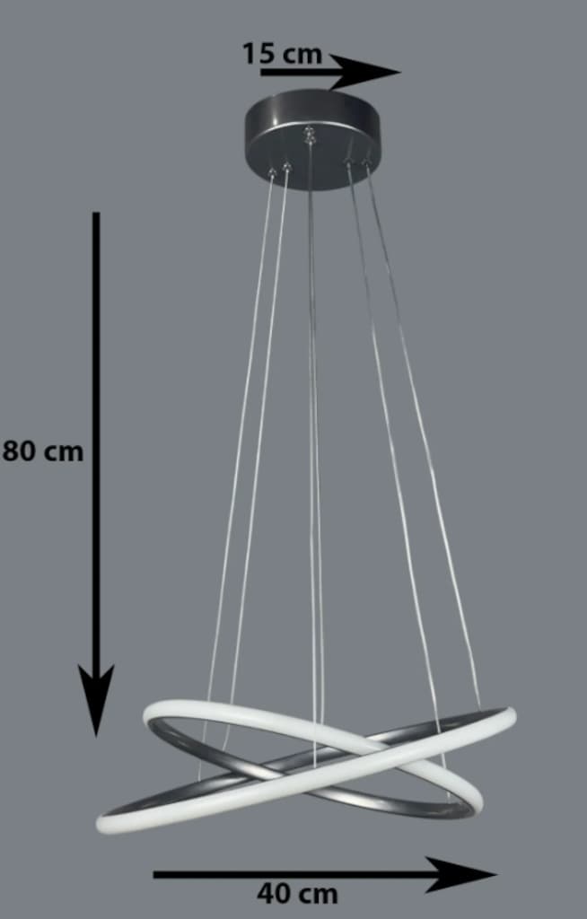 SARKIT AVİZE,LED SARKIT AVİZE,GRİ LED AVİZE,BEYAZ IŞIK LED AVİZE,BEYAZ - 2