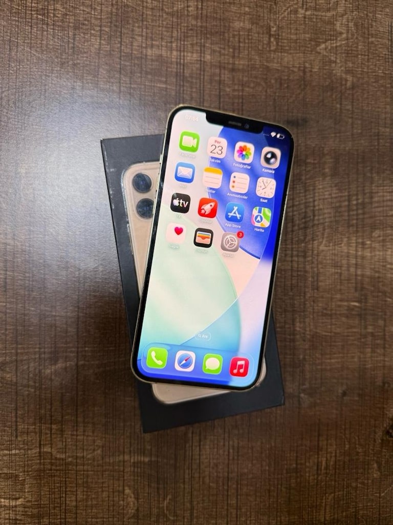 İPHONE 12 PRO MAX 128 GB GOLD YD PİL 100 EKRAN ORJİNAL - 11