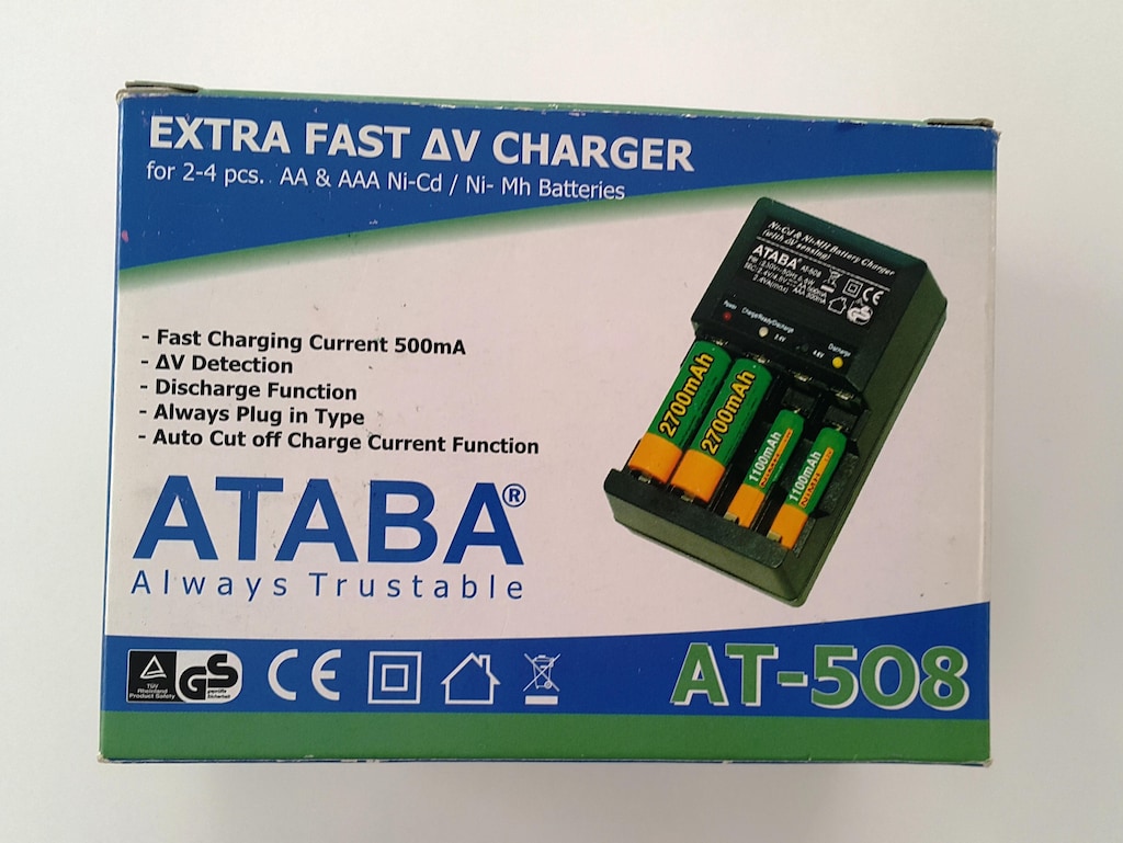 ATABA AT-508 Hızlı Pil Şarj-Deşarj Aleti ve 4 adet Varta Şarjlı pil...