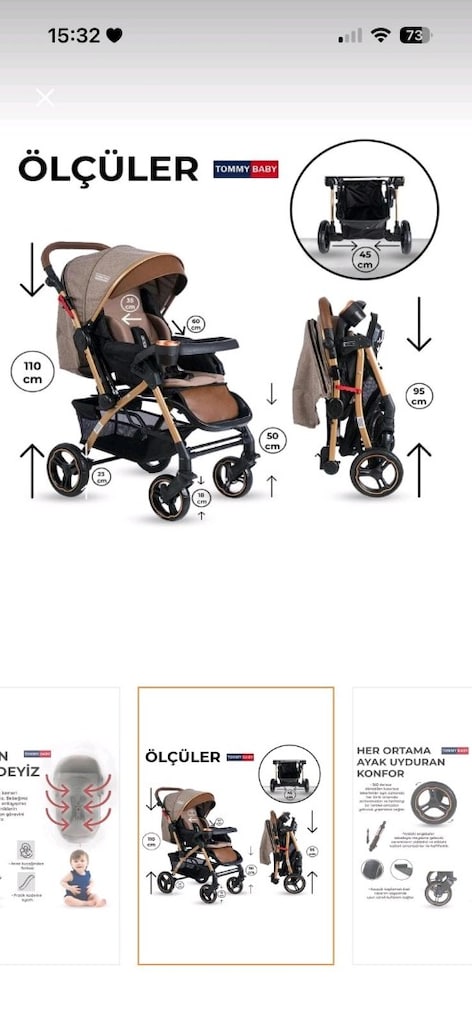 lux çift yönlü Bebek Arabası - 6