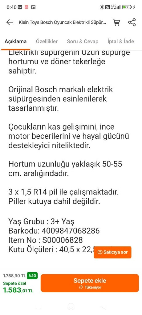 Bosch oyuncak süpürge - 4