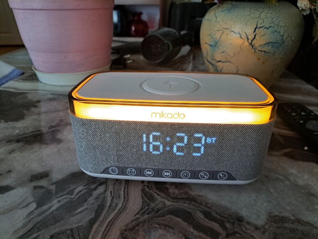 Gece lambası, özellikli alarm saat speaker Bluetoothlu müzik çalar - 6