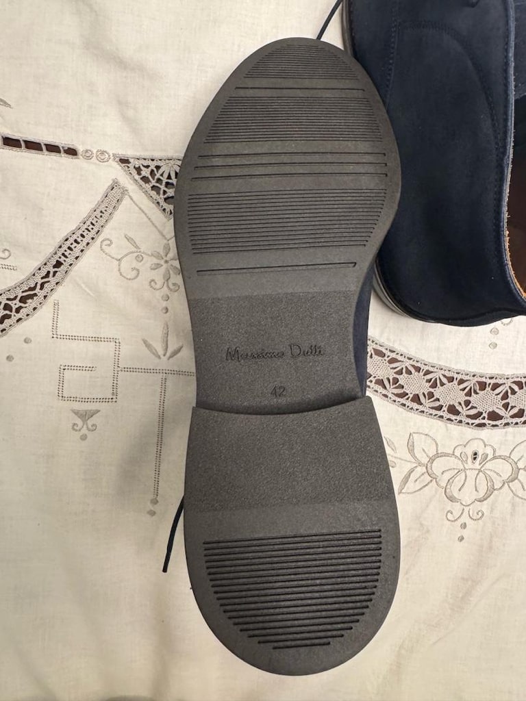 Massimo Dutti Lacivert Süet Bot Botin Seraje Azul - 3