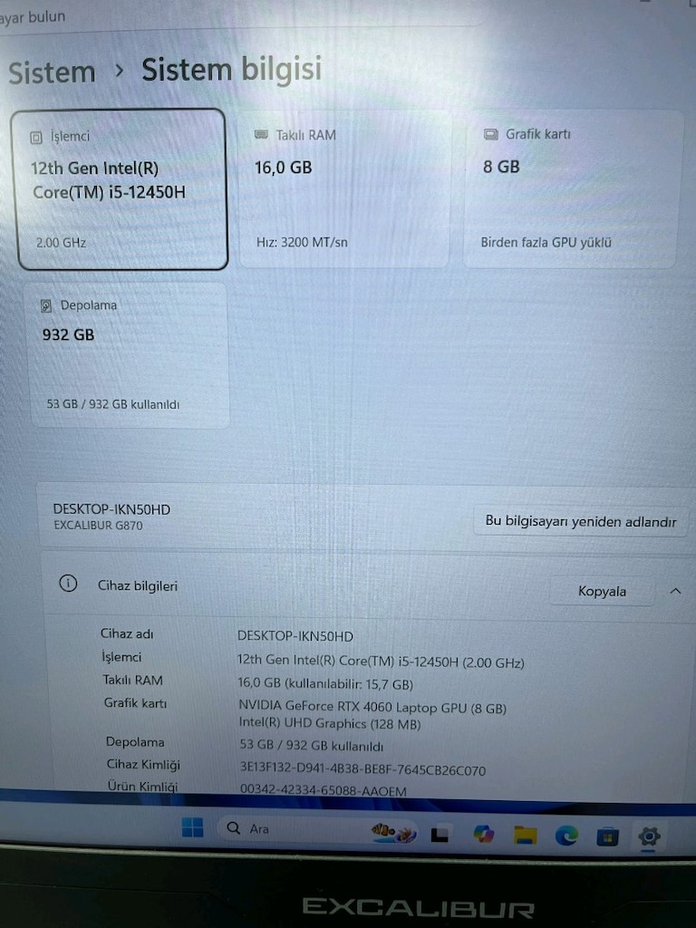 TEMİZ SORUNSUZ EXCALIBUR G870 - 6