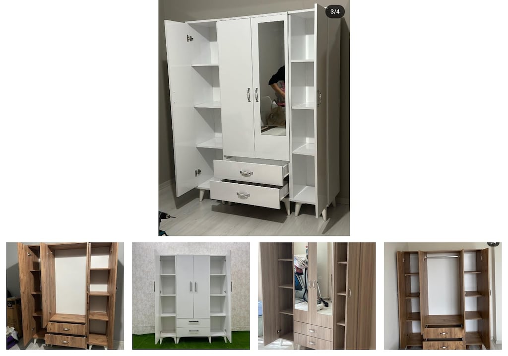 4 kapaklı elbise dolabı rkwtpnthcw - 2