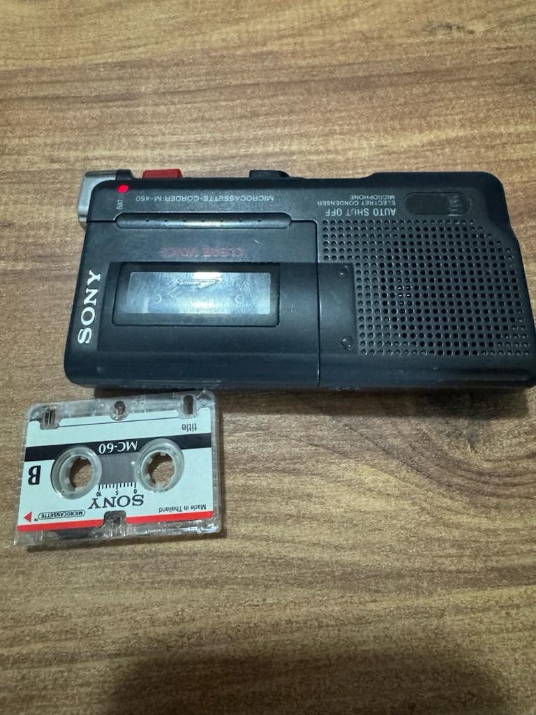 Vintage Sony M-450 Microcassette-Corder Diktatör Orijinal Sony M-450 - 6