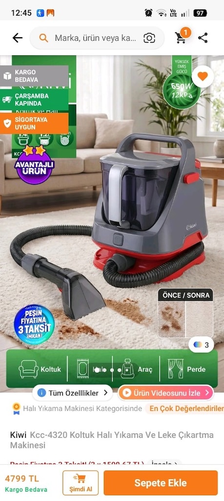 kiwi halı koltuk yıkama makinesi - 5
