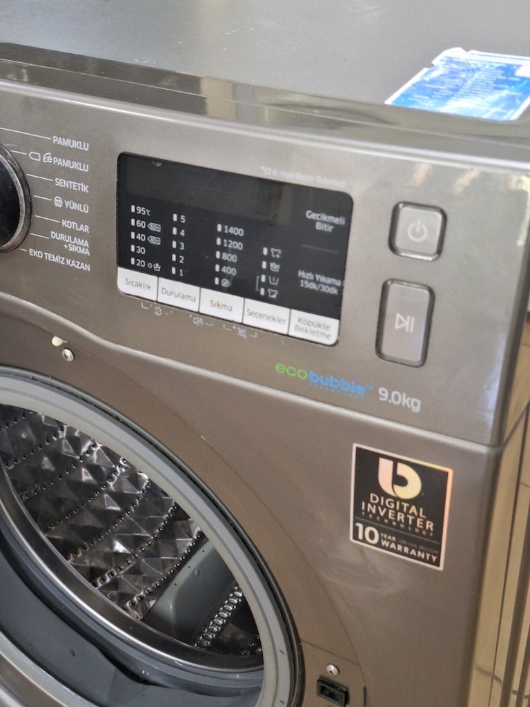 Inox yeni model Samsung 9kg çamaşır makinesi sessiz enverter motor - 4