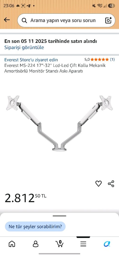 Everest MS-224 Dual Amortisörlü Monitör Standı / Kutusunda - 3