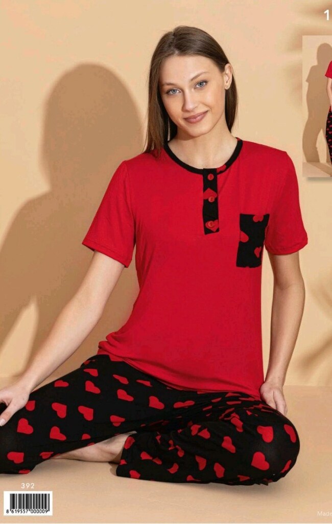 kısa kollu pijama takımı