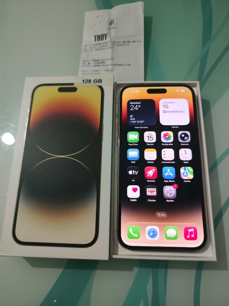 KARTA TAKSİT İPHONE 14 PRO MAX 128 GB HAFIZA PİL 76 KUTU FATURA MEVCUT - 5