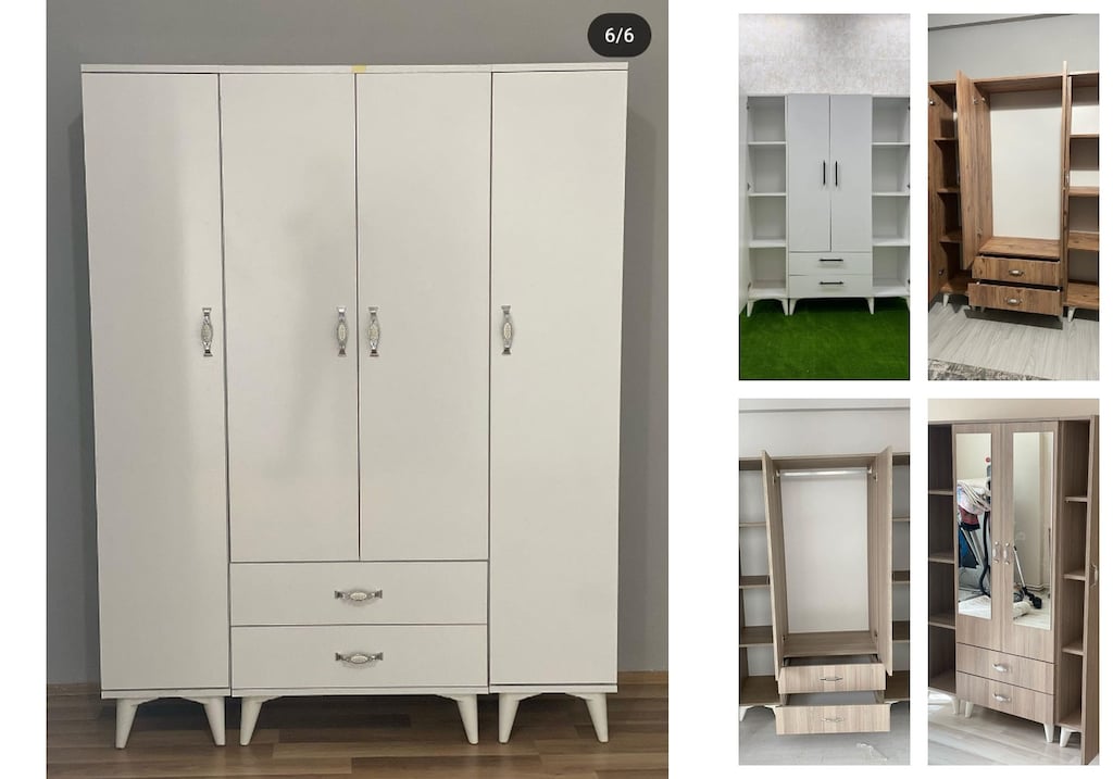 4 kapaklı elbise dolabı cixnmrsvcp - 5