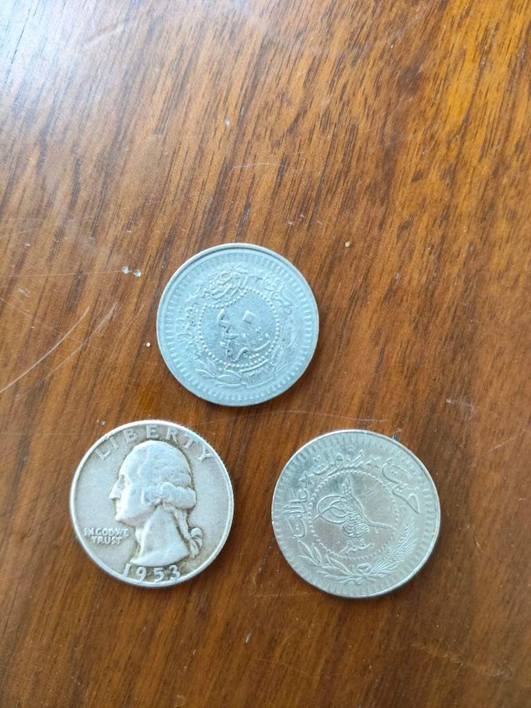 Osmanlı Tuğralı 20 & 40 Para + 1953 ABD Gümüş Quarter Koleksiyon Lotu - 2