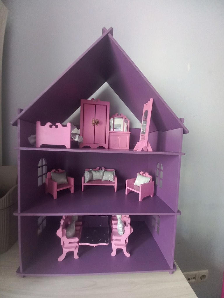 barbie bebek evi (ahşap) - 9